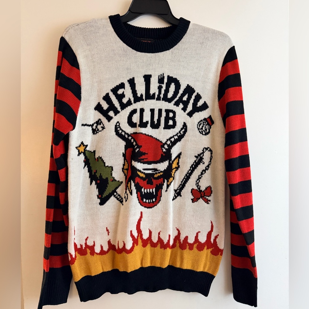 Netflix Helliday Club Sweater - Black, Red, White, Gold